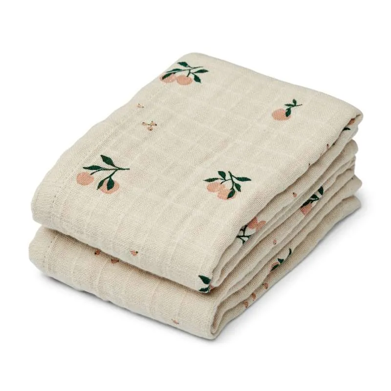 Liewood Lewis Muslin Stofbleer - 2-pak - Peach/Sea Shell Mix