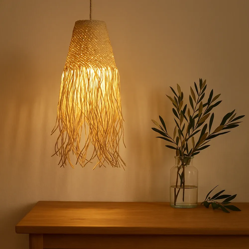 Abažur za viseću svjetiljku od ispletene palme Doum 20x15cm