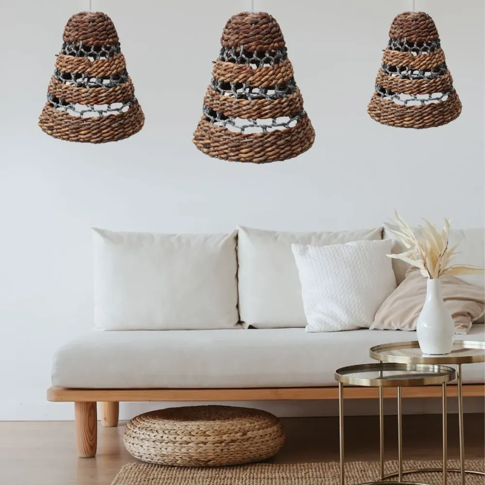 Abažuri Boho Banana List Rafia Set od 3 komada