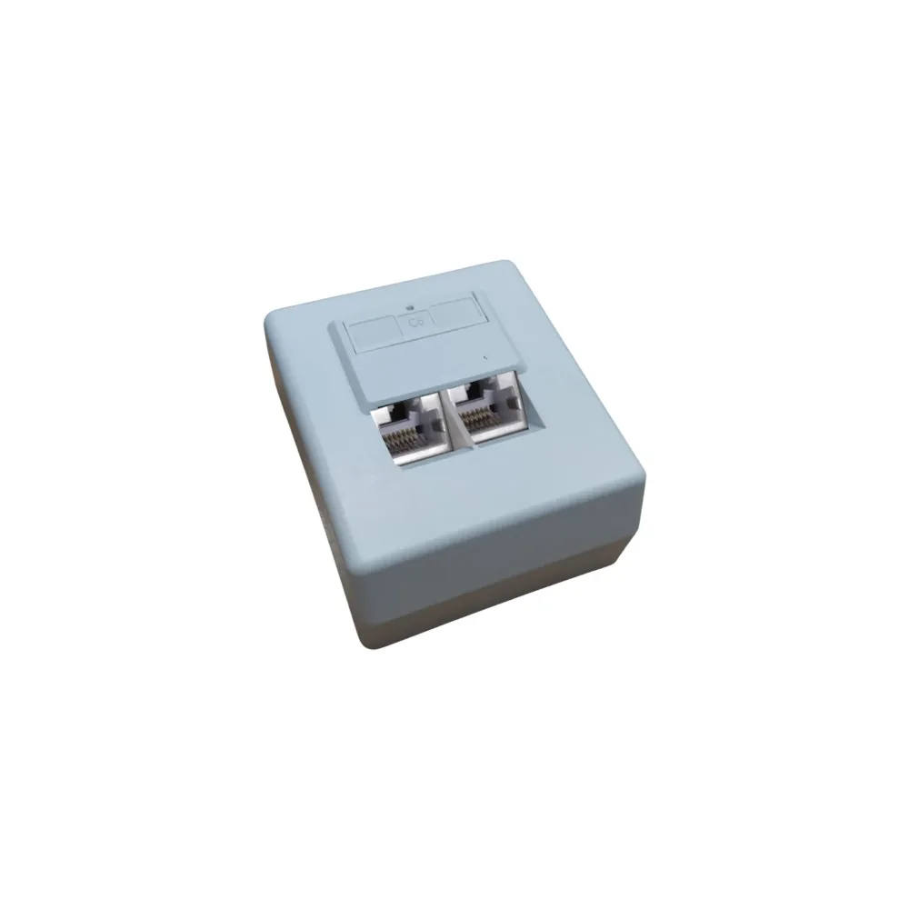 Utičnica Cat6 2xRJ45 nadžbukna bijela STP