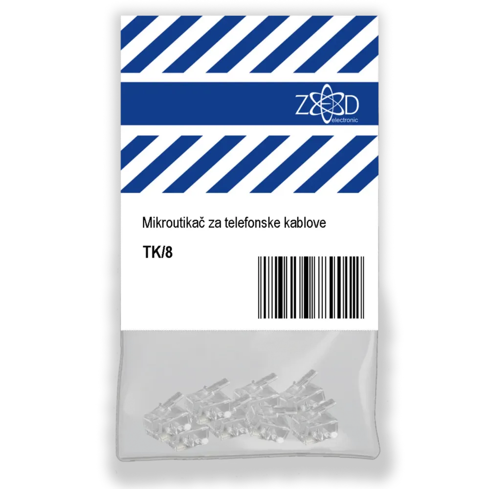 ZED electronic Telefonski konektor, blister pakiranje 8 komada - TK/8
