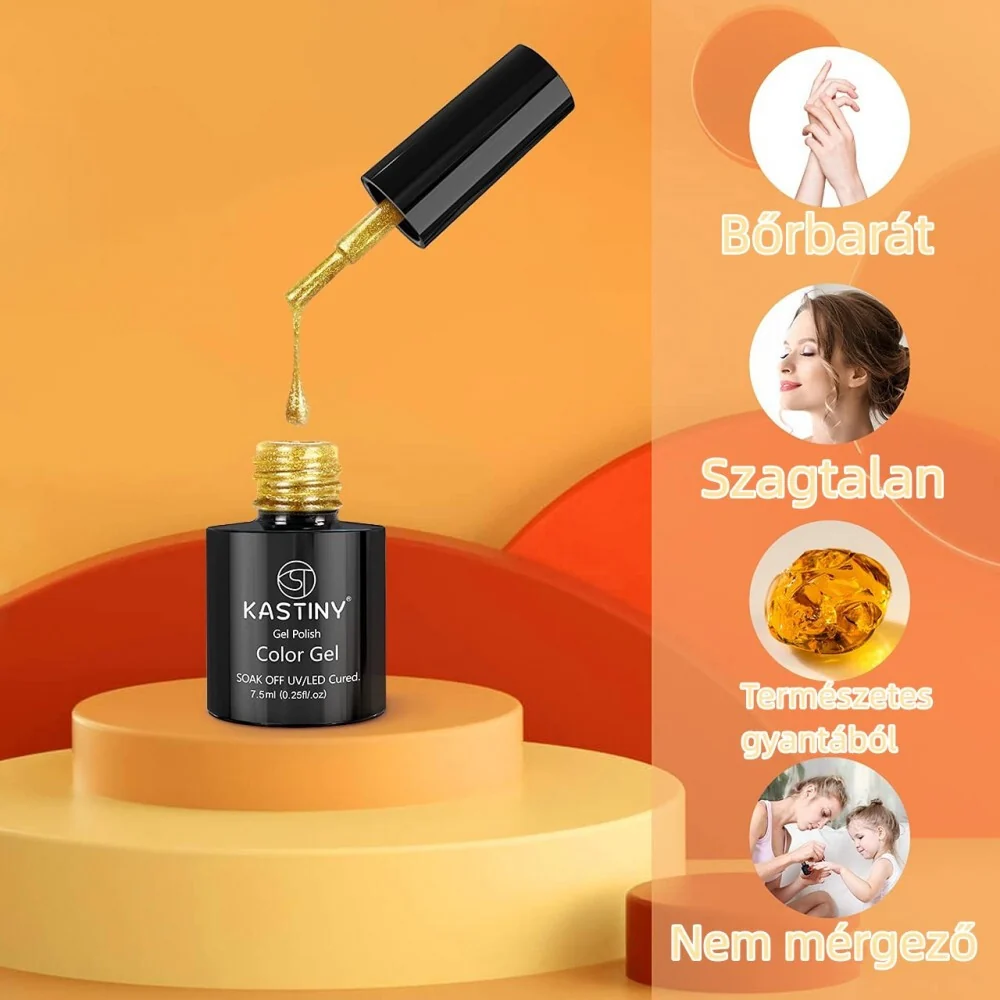 KASTINY set od 6+3 gel lakova - komplet za manikuru za kućnu upotrebu