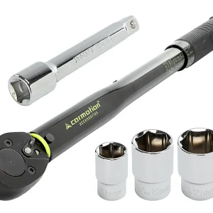 Kliješta za moment 28–210 Nm, 1/2" + nasadni ključevi 17, 19 i 21 mm + produžetak 125 mm, certifikat o kalibraciji
