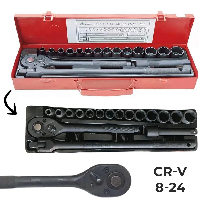 Set kovanih ključeva 17-dijelni 1/2" 8-24 mm
