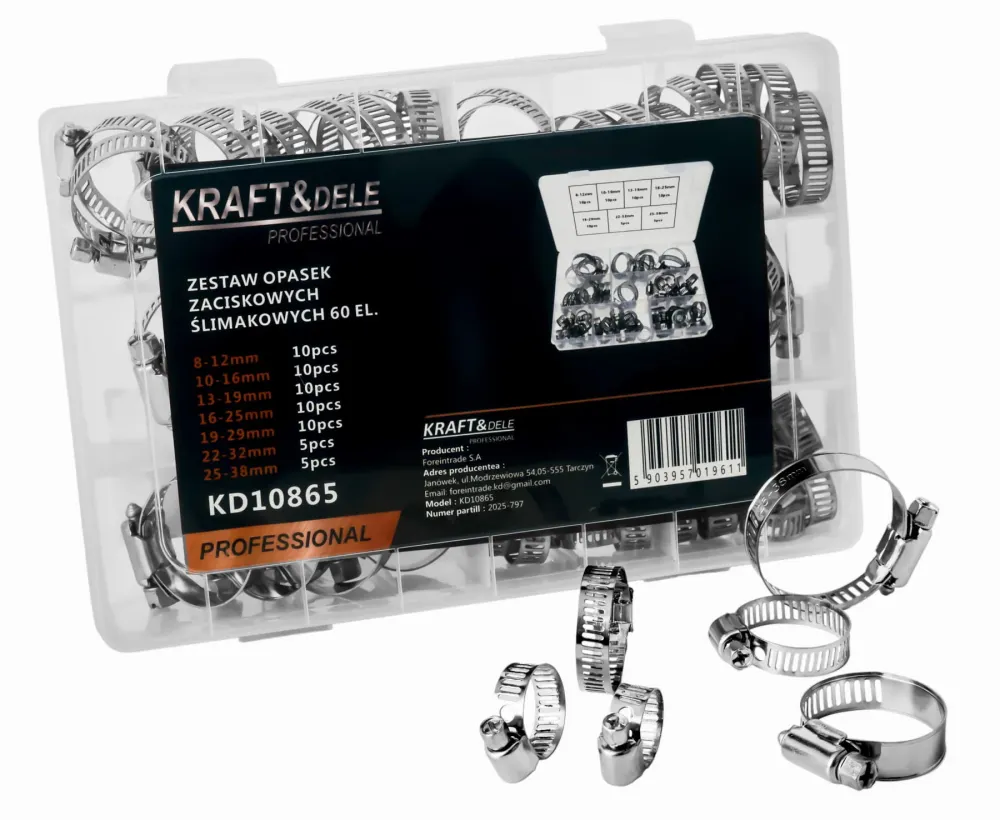 Set pužnih steznih obujmica 60 kom. KD10865
