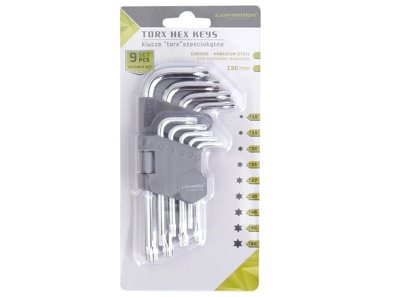 Torx ključevi 130 mm, T10-T50, 9 kom