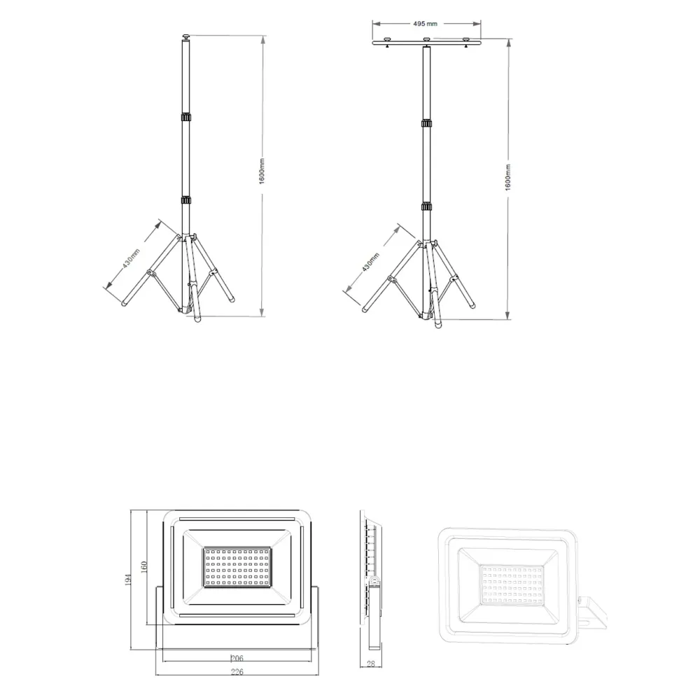 Reflektor na Stalku 2x50W 6000K
