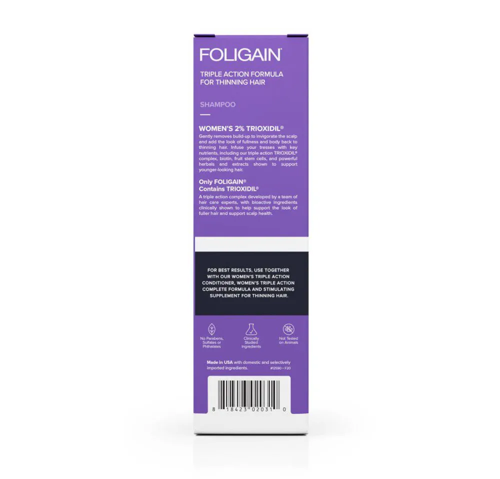 FOLIGAIN šampon s trostrukim djelovanjem za prorjeđenu kosu za žene s 2% TRIOXIDIL®