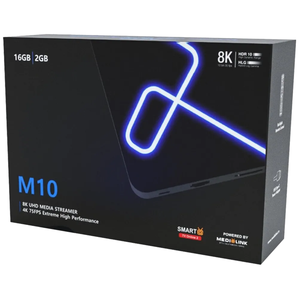 MediaLink Prijemnik IPTV@Android, UHD/4K/8K, 2GB/16GB, WiFi, Bluetooth - M10