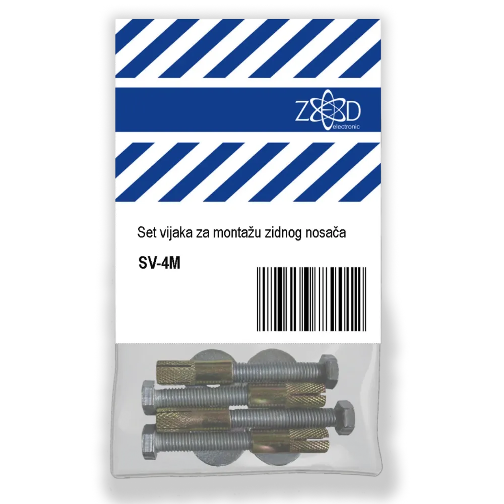 ZED electronic Set vijaka za montažu zidnog nosač, 4 sarafa u pak. MET. - SV-4M