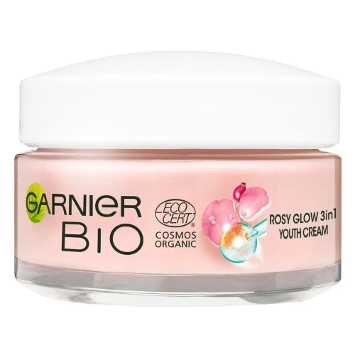 Garnier Bio Rosy Glow 3 u 1 krema za mlađi izgled kože, 50 ml
