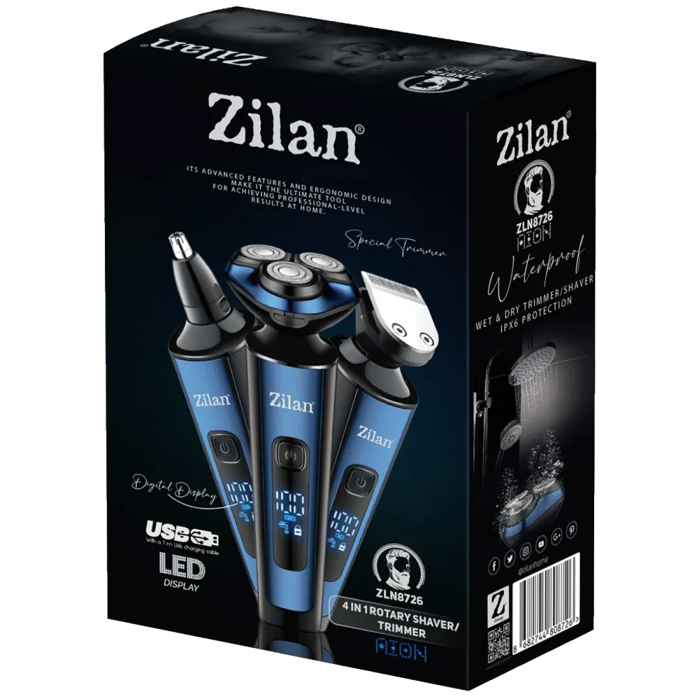 Zilan Aparat za brijanje, trimer, 4u1, IPx6 - ZLN8726 Aion