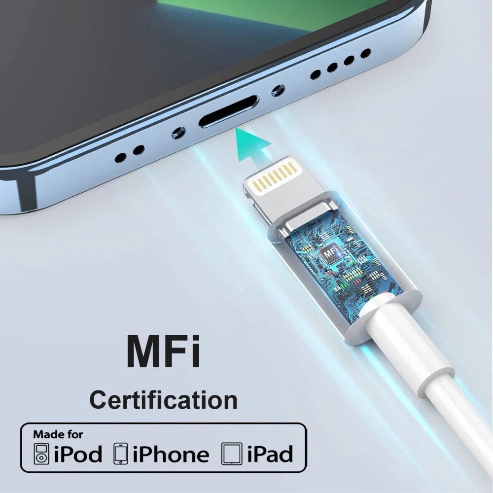 Apple iPhone Punjački Kabel s MFi Certifikatom - Lightning - USB, 3 m, Bijeli