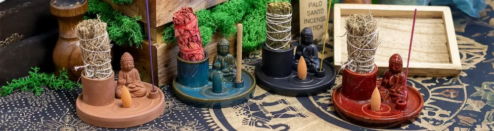 Višenamjenska ploč za tamjan Buddha – prirodni stil terakote