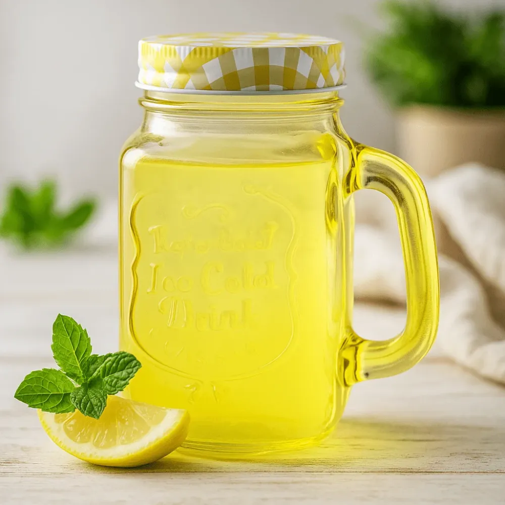 Staklenka s poklopcem 450ml žuta