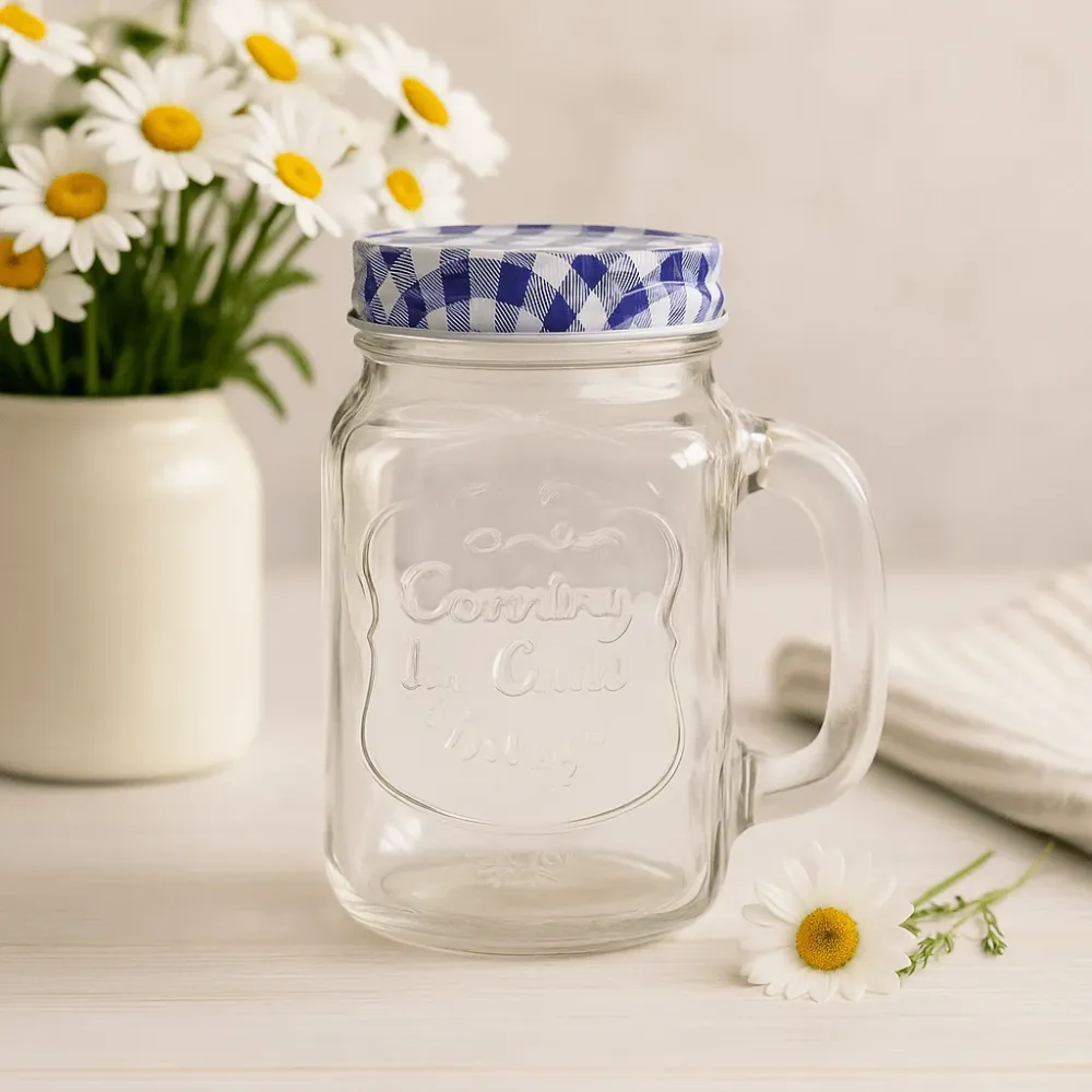 Staklenka s poklopcem, prozirna 450ml