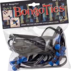BongoTies wrap, gumice za vezanje kablova pak 1/10 "AZURE" (Crno/Plave)