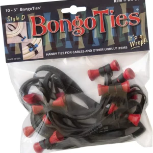 BongoTies wrap, gumice za vezanje kablova pak 1/10 "LAVA" (Crno/Crvene)