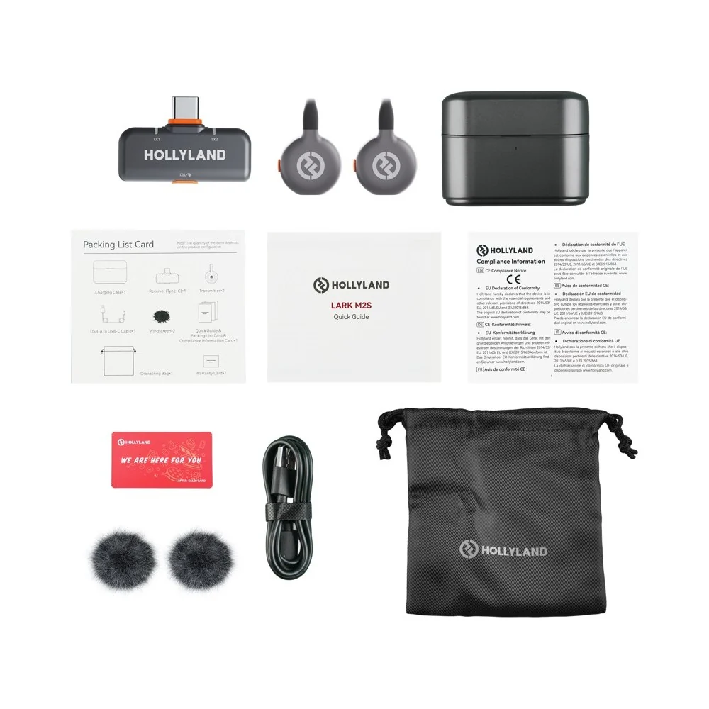 Hollyland Lark M2S Duo Wireless Microphone USB-C (Space gray)