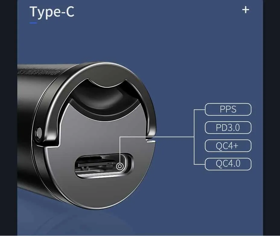 Baseus Tiny Star Mini PPS punjač za automobil Type-C priključak 30 W sivi
