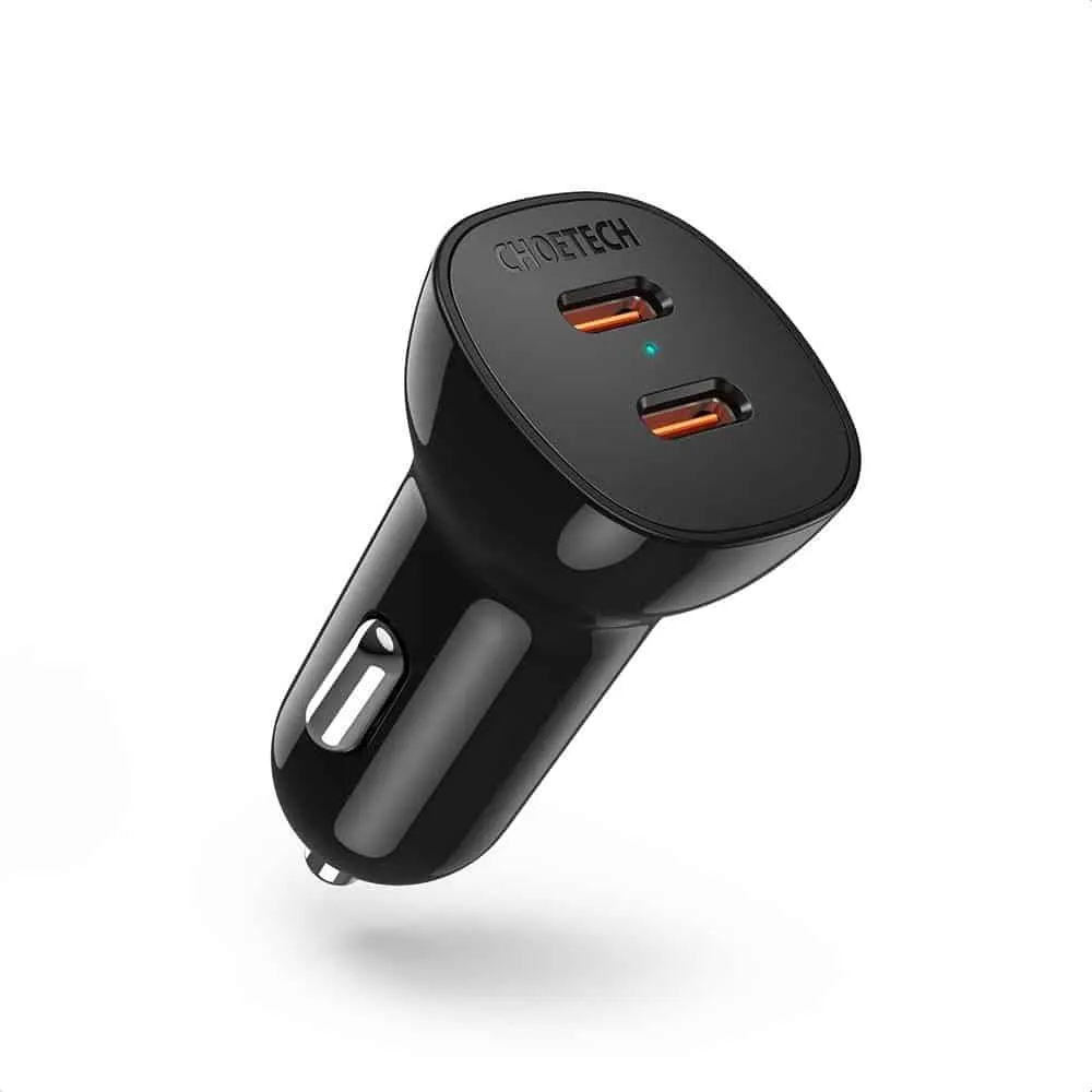 Choetech auto punjač 2x USB Type C Quick Charge Power Delivery 40W FCP AFC
