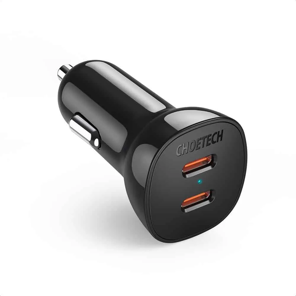Choetech auto punjač 2x USB Type C Quick Charge Power Delivery 40W FCP AFC