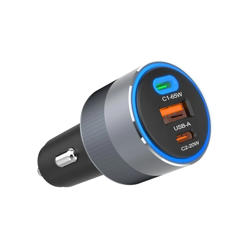 FORCELL F-ENERGY Alu - auto punjač 85W PD+QC4.0+SAM SFC 2.0, 2xUSB C+USB