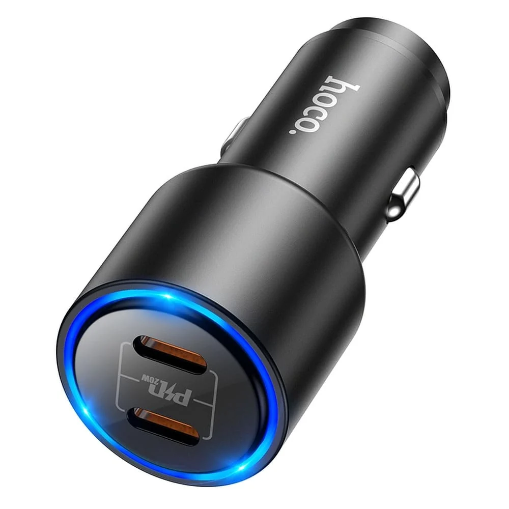HOCO Auto punjač (NZ3 Clear Way) - 2xUSB Type-C QC 3.0 PD 40W 3A - crni
