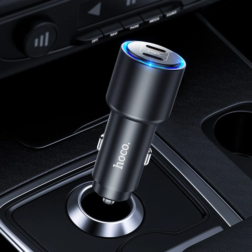 HOCO Auto punjač (NZ3 Clear Way) - 2xUSB Type-C QC 3.0 PD 40W 3A - crni
