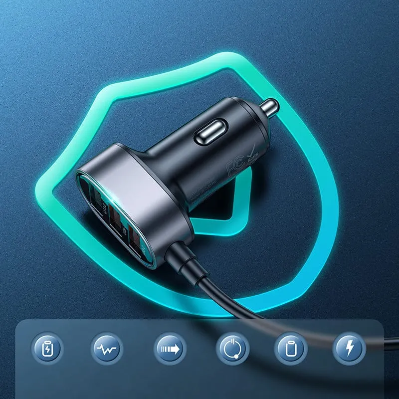 JoyRoom - Punjač za automobil (JR-CL03) - Produžetak priključaka- 5x USB- 6.2 -150 cm - crni