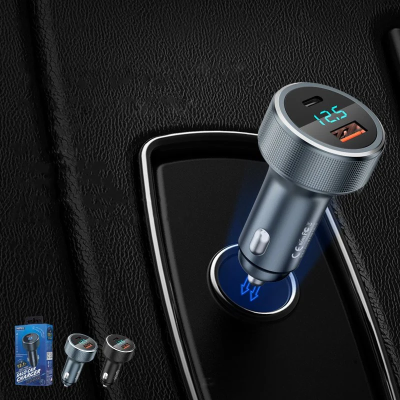 REMAX Salo dual port auto punjač USB / USB tip C 58,5 W 4,5A Power Delivery Quick Charge