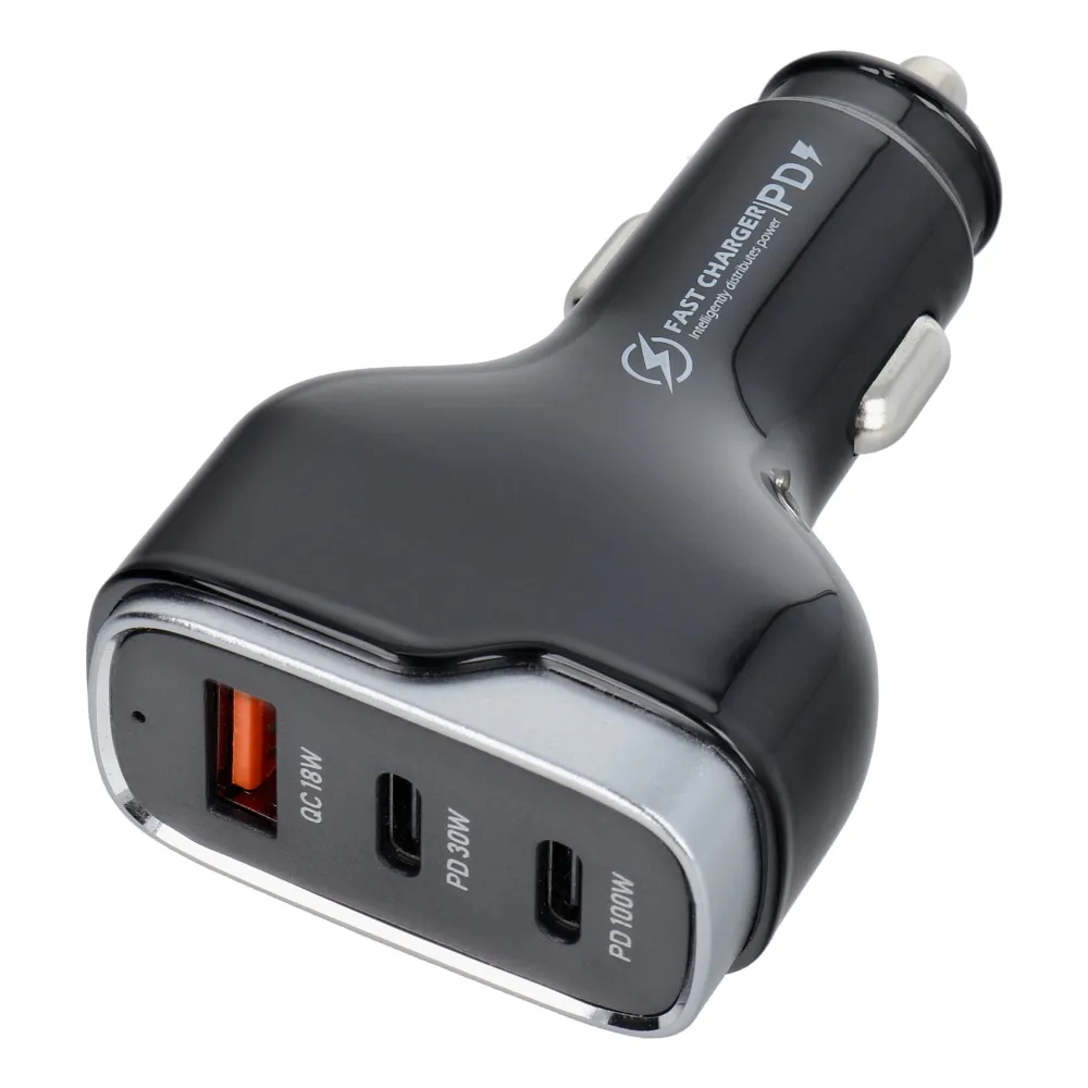 USB QC 3.0 auto punjač 18W + 2x Type C PD 100W+30W CC53-2C1A (ukupno 138W)