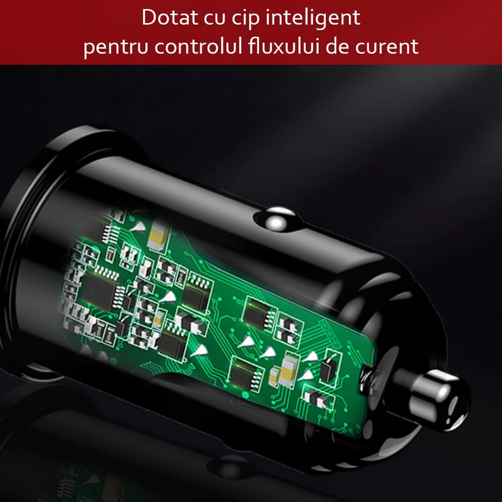 Yesido - Auto punjač (Y38) - USB, QC3.0, FCP, AFC, 20W, 4A - crni