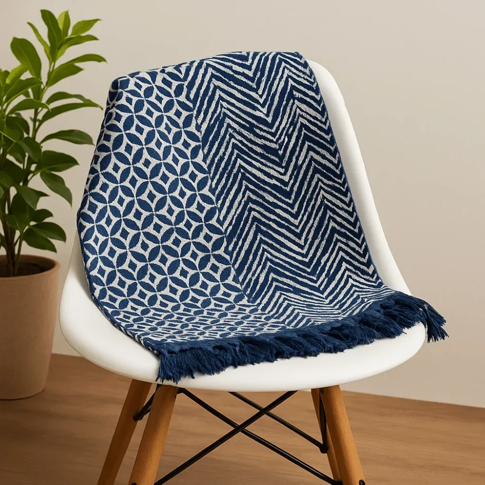 Indigo deka 170x120cm Namoona Waves