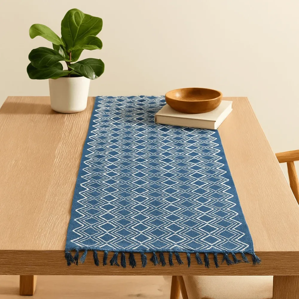 Indigo Runner 170x60cm Ručno izrađeni Heerak uzorak