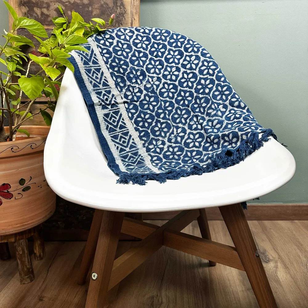Ručno izrađeni indigo trkač 170 x 60 cm