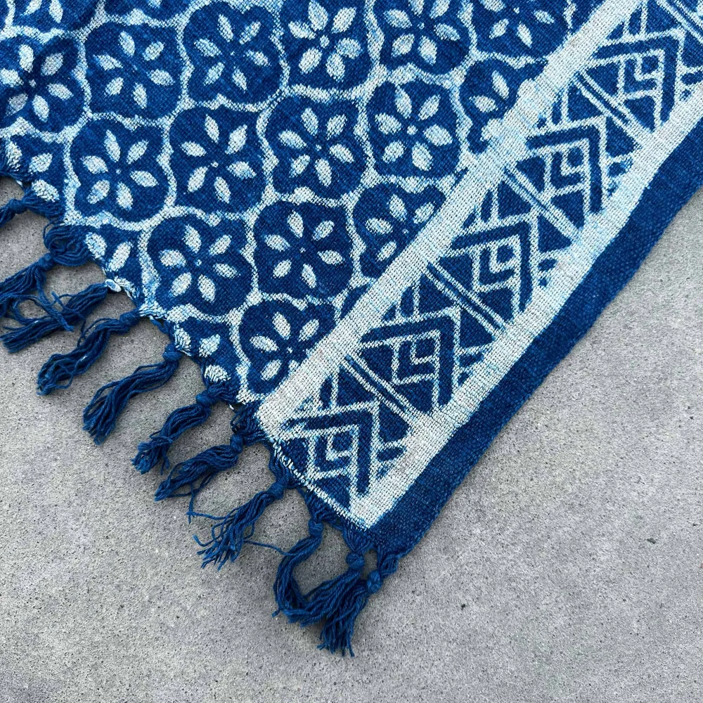 Ručno izrađeni indigo trkač 170 x 60 cm