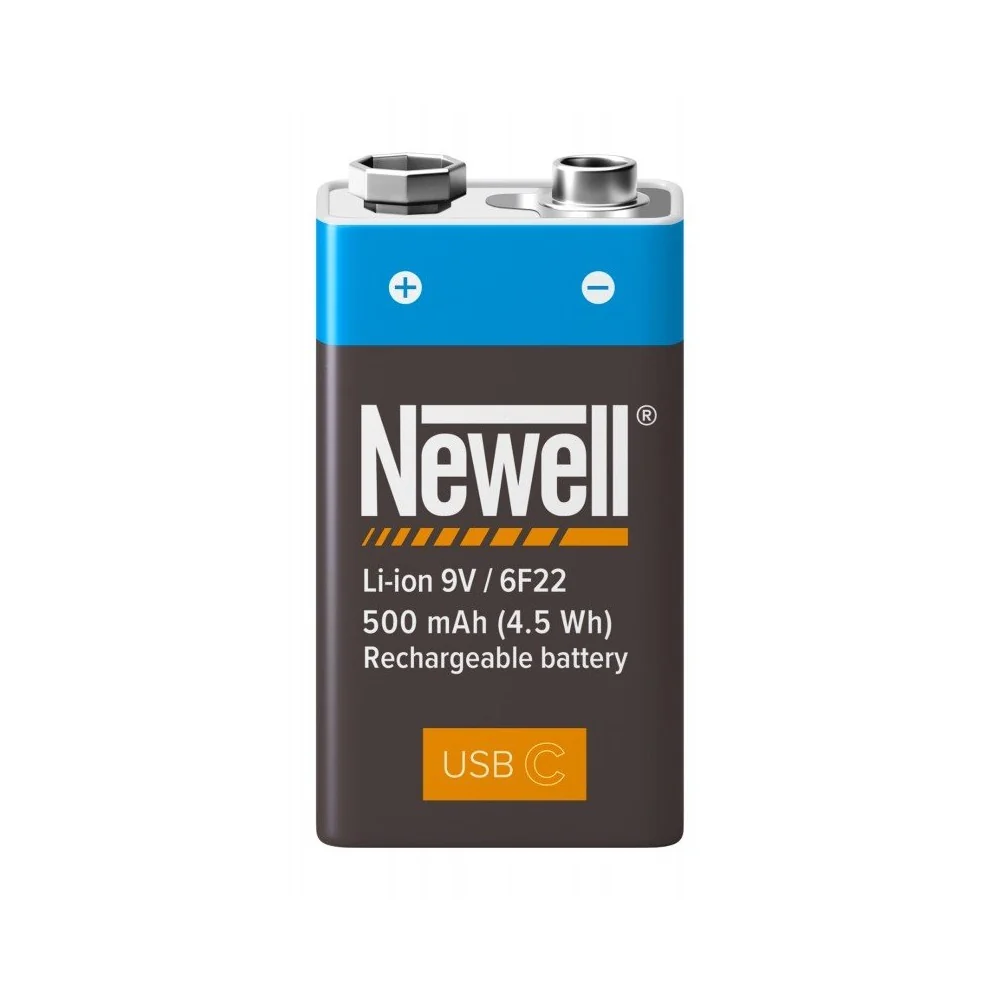 Newell baterija Li-ion 9V USB-C 500mAh (6F22 / 6LR61)
