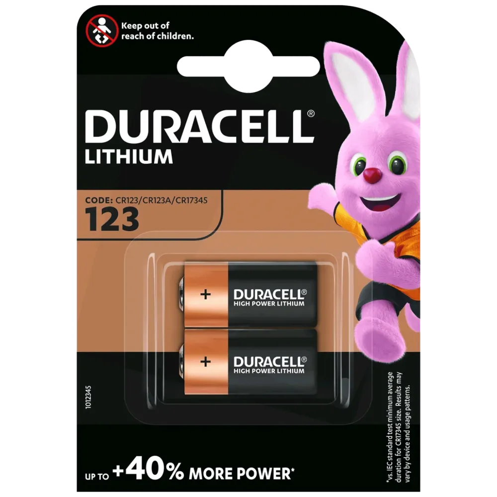 Duracell Baterija litijumska CR123A, 3V, blister 2 kom. - CR123A B2
