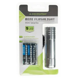 Svjetiljka, 9 LED, aluminijska, s baterijama