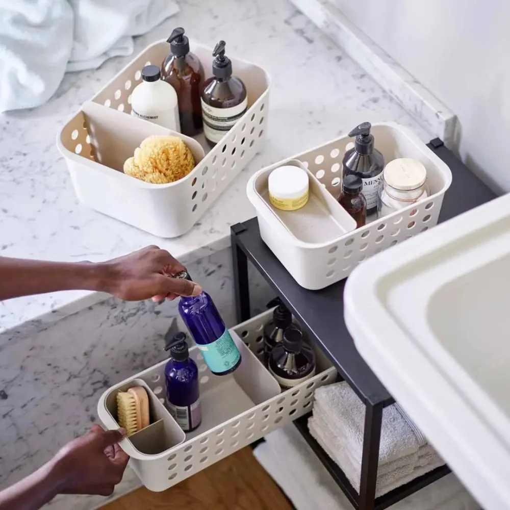 EasyStore™ Slimline Ecru Bathroom Storage Basket