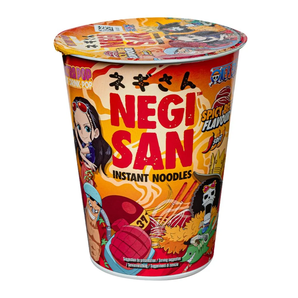 One Piece Ultra Pop Instant Noodles Spicy Beef Flavour Robin, Franky and Brook, pikantne rezance s okusom govedine od 65g