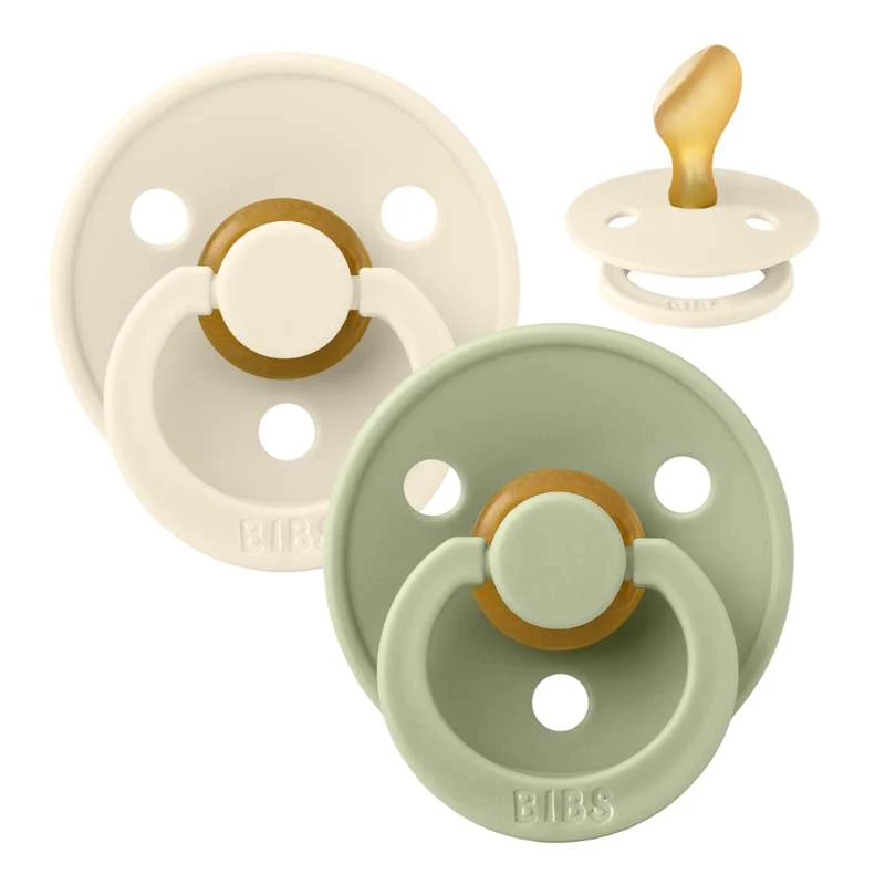 Bibs Anatomska Colour Duda - 2-Pak - vel. 2 - prirodni kaučuk - Slonovač/Sage