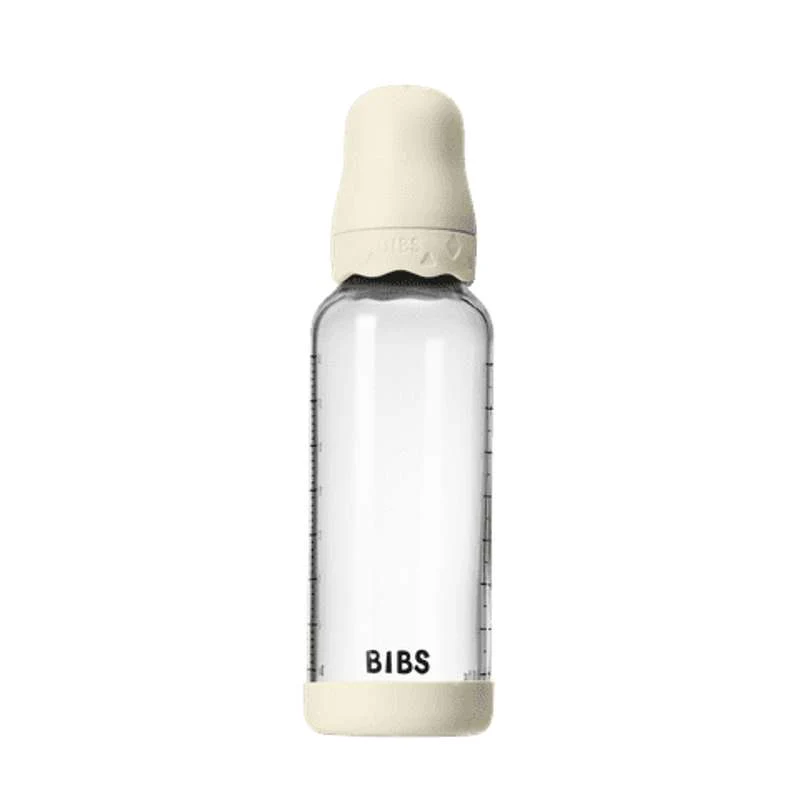 BIBS Bottle - Sutteflaskesæt - Glas - Boheme - Latex/Medium Flow/Rund - 240 ml. - Ivory
