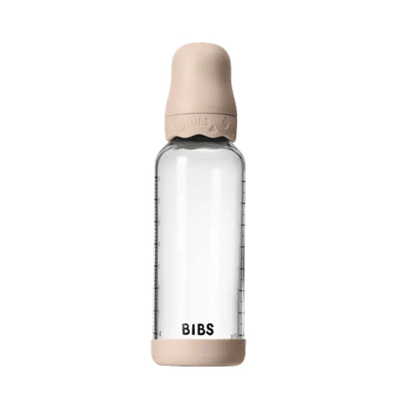 BIBS Bottle - Sutteflaskesæt - Glas - Boheme - Latex/Medium Flow/Rund - 240 ml. - Blush