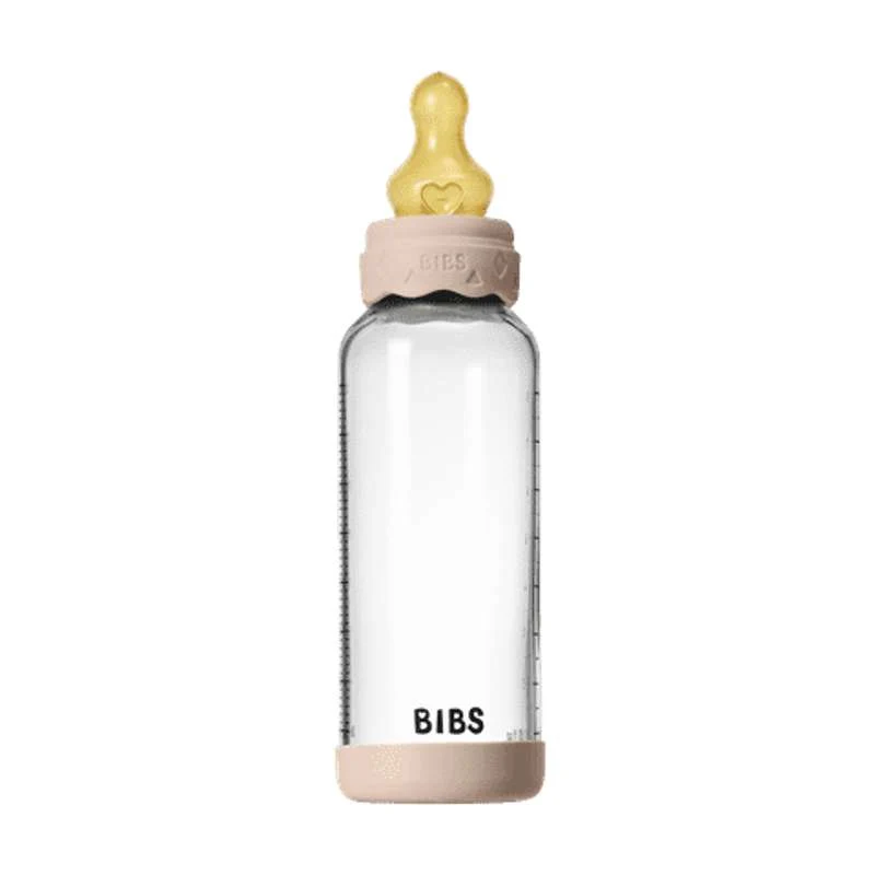 BIBS Bottle - Sutteflaskesæt - Glas - Boheme - Latex/Medium Flow/Rund - 240 ml. - Blush
