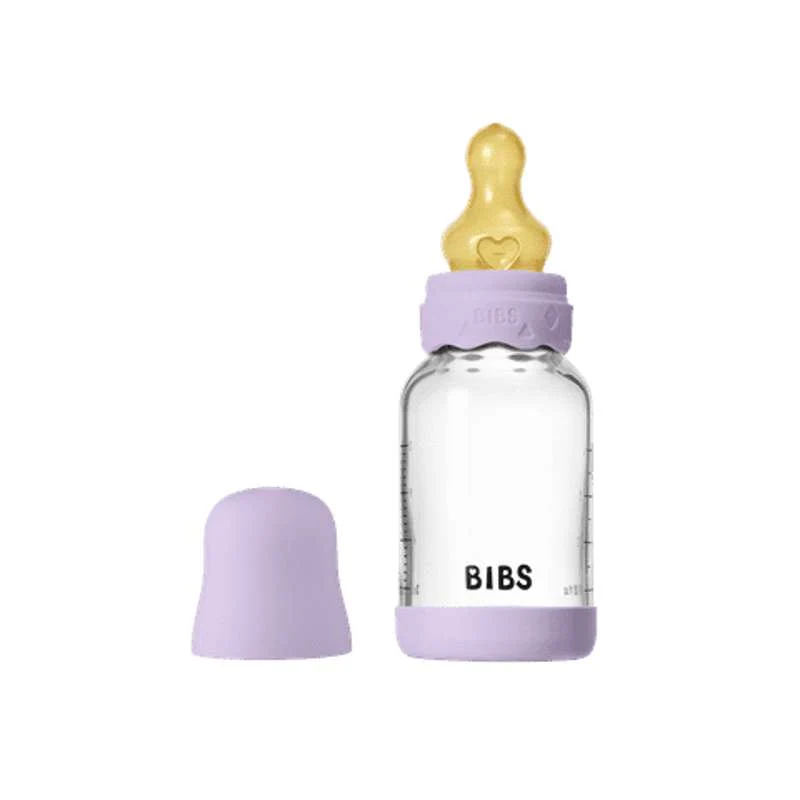 BIBS Bottle - Sutteflaskesæt - Glas - Boheme - Latex/Slow Flow/Rund - 120 ml. - Violet Sky