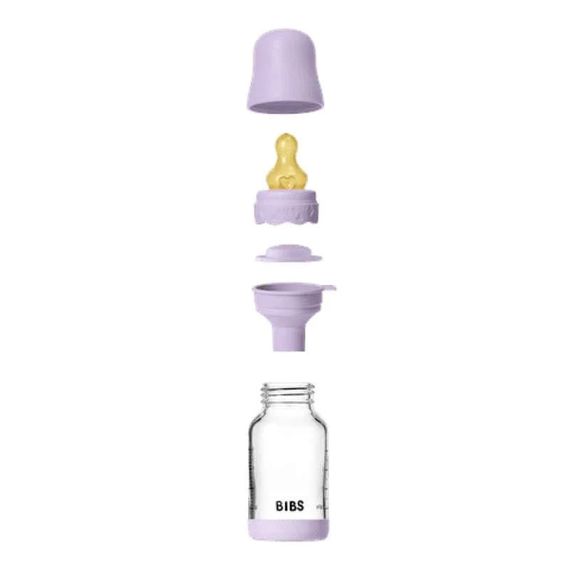 BIBS Bottle - Sutteflaskesæt - Glas - Boheme - Latex/Slow Flow/Rund - 120 ml. - Violet Sky
