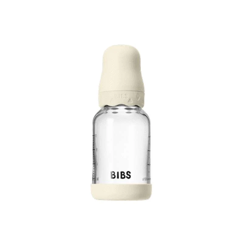 BIBS Bottle - Sutteflaskesæt - Glas - Boheme - Latex/Slow Flow/Rund - 120 ml. - Ivory