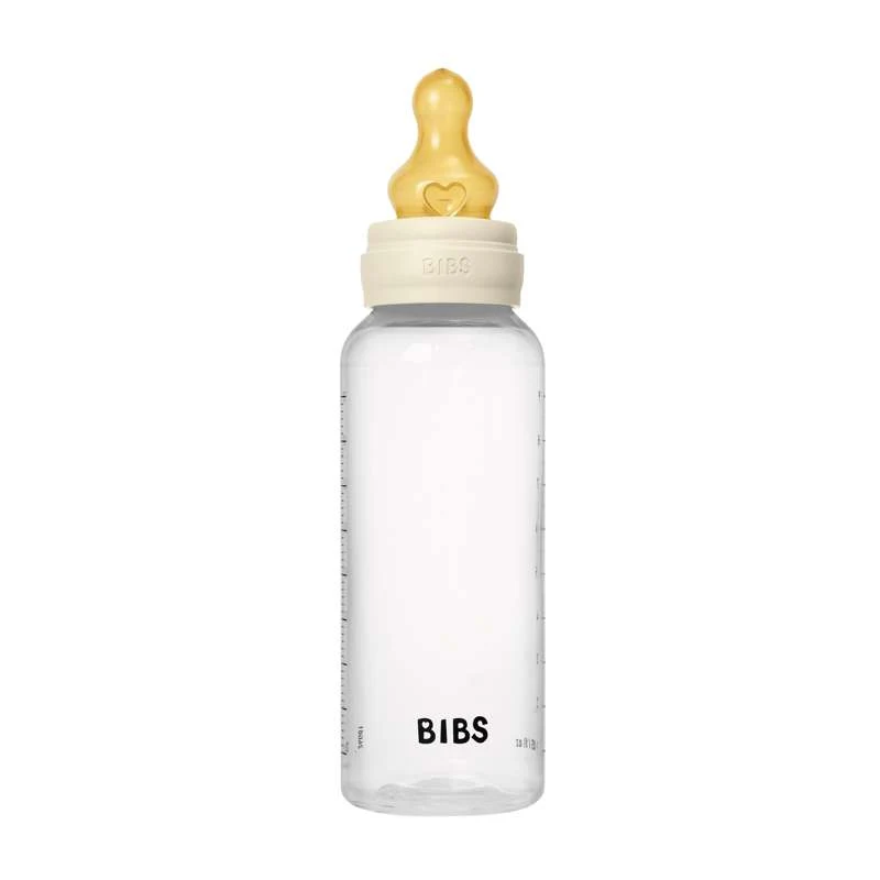 BIBS Bottle - Sutteflaskesæt - Plastik - Latex/Medium Flow/Rund - 270 ml. - Ivory
